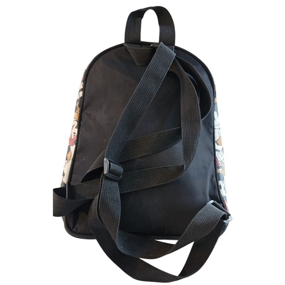 Disney Mickey Mouse Mini Backpack Bioworld All Over Print Faux Leather Black - Picture 2 of 4
